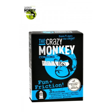 3 Préservatifs Crazy Monkey Fun & Friction