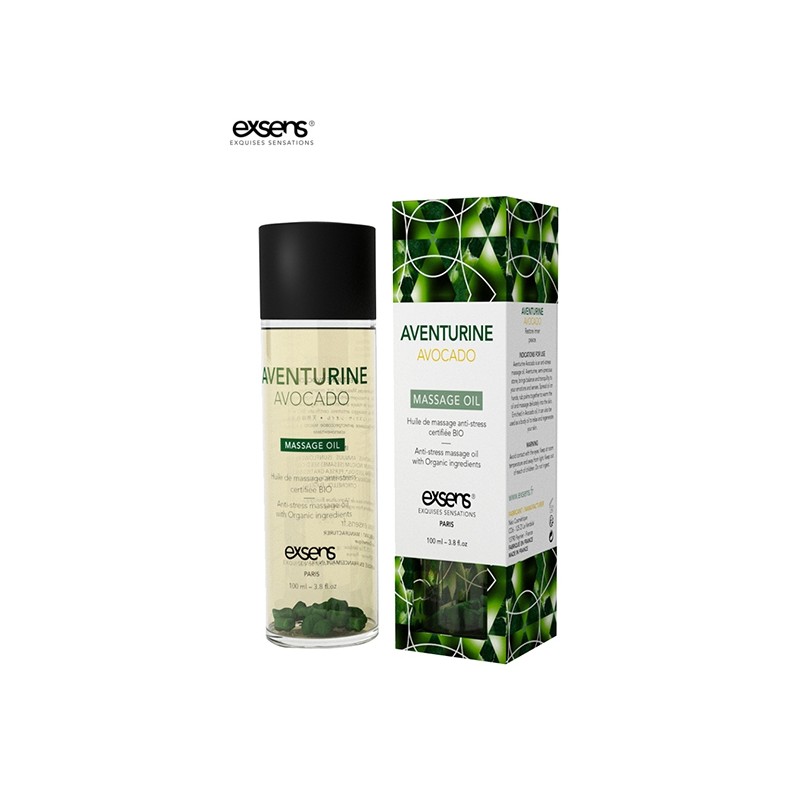 Huile massage BIO Aventurine Avocat - Exsens