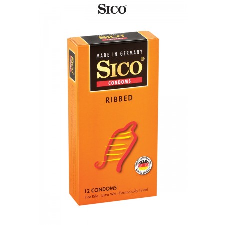 12 préservatifs Sico RIBBED