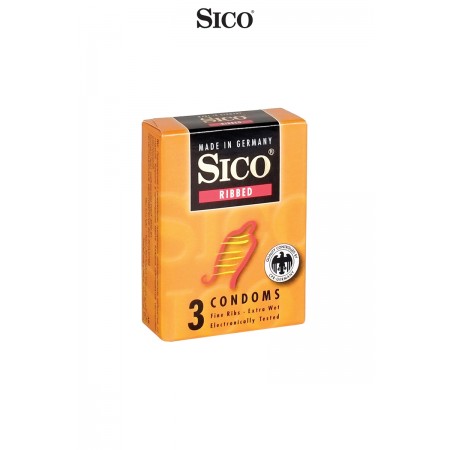 3 préservatifs Sico RIBBED