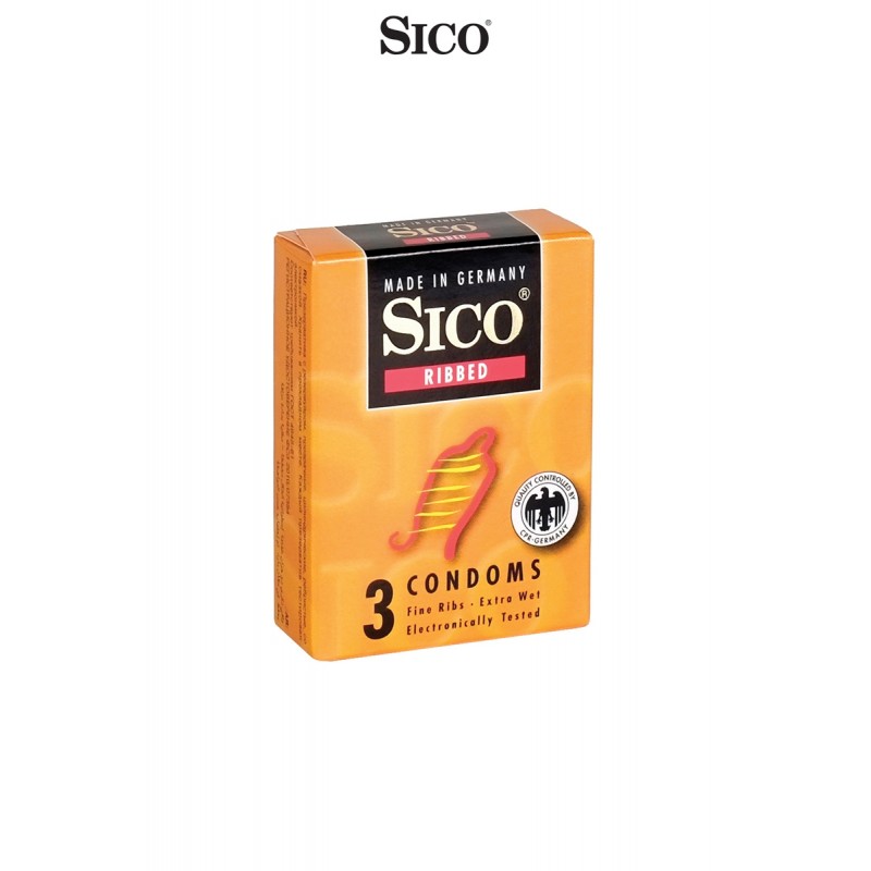 3 préservatifs Sico RIBBED