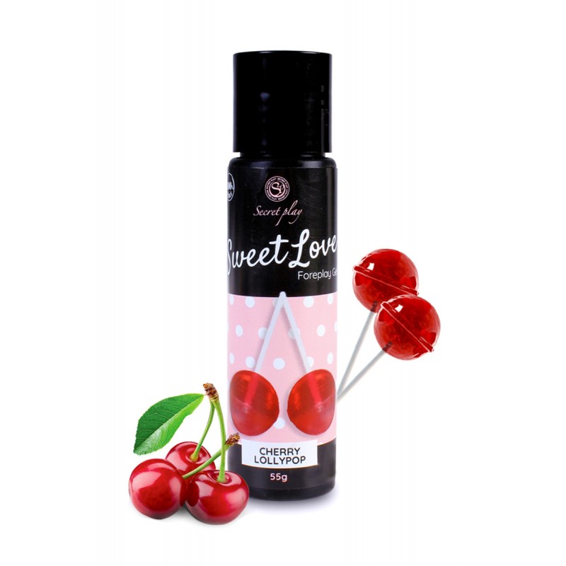 Lubrifiant comestible sucette à la cerise -  60 ml