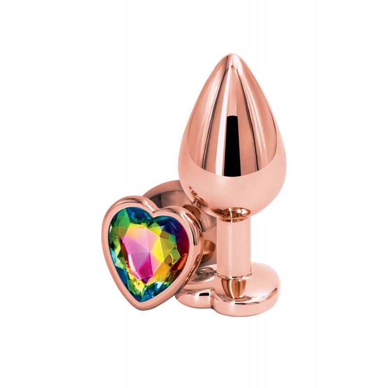 Plug anal aluminium coeur Rose Gold M - Rear Assets