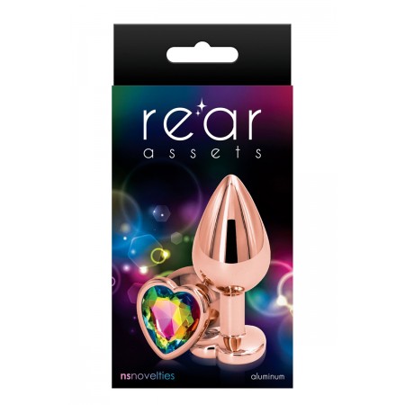 Plug anal aluminium coeur Rose Gold M - Rear Assets